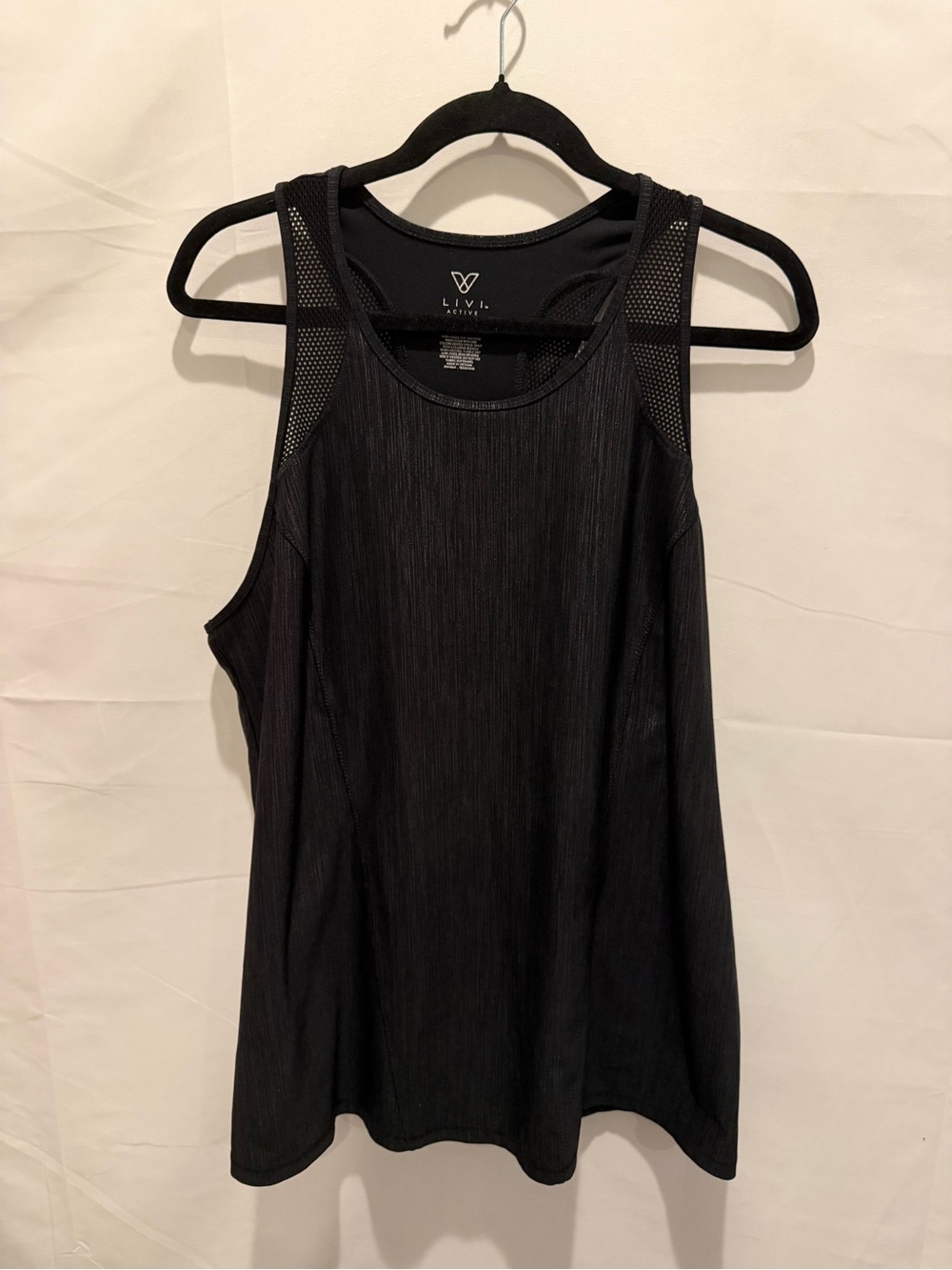 Lane Bryant Livi Active Black Athletic Mesh-Trim Racerback Tank. Size 18/20.